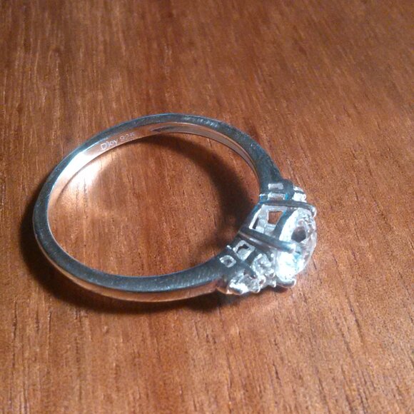 Lab Created White Sapphire Sterling Silver Radiant Promise Ring (Size 9) - Picture 6 of 16